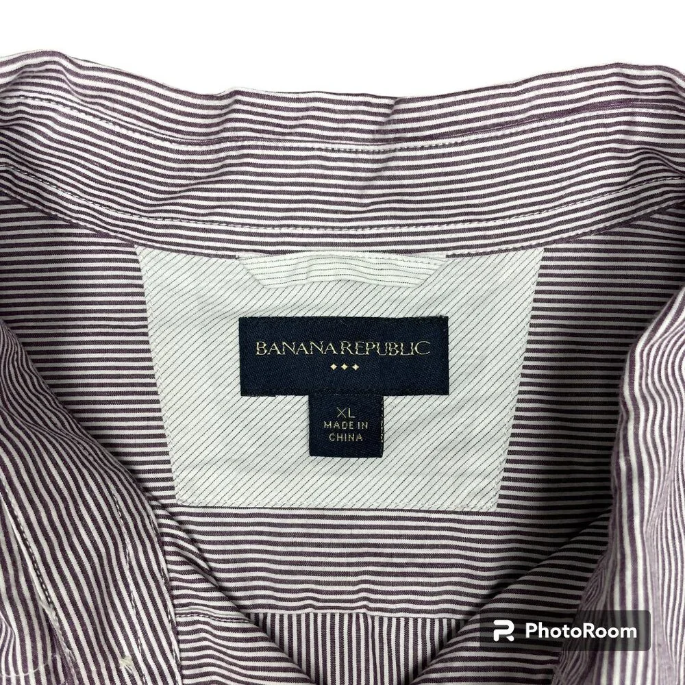 BANANA REPUBLIC Men's EUC Striped Button-Down Long Sleeve | Size‎ XL